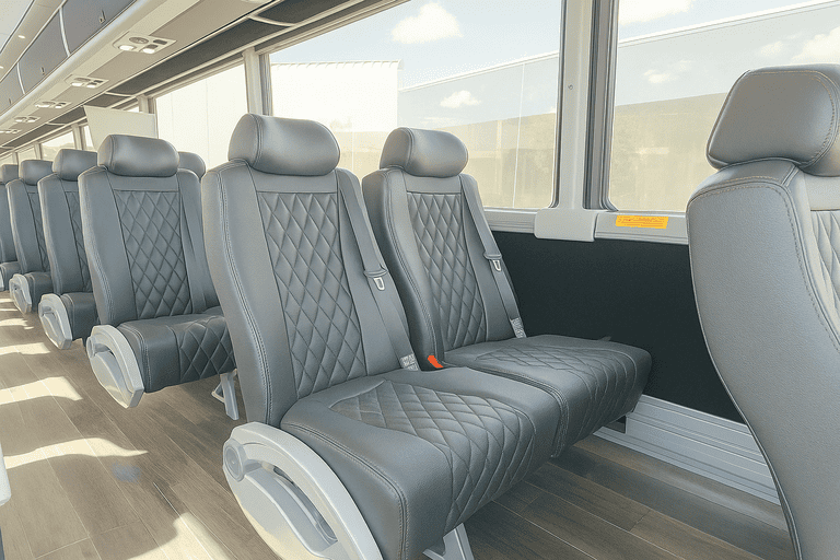 interior of Taunton Coach Bus Service charter bus