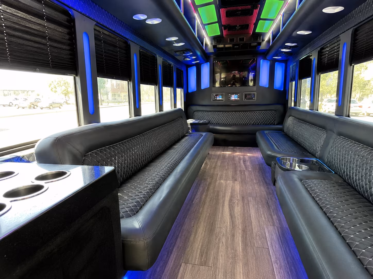 taunton 15 passenger party bus inside