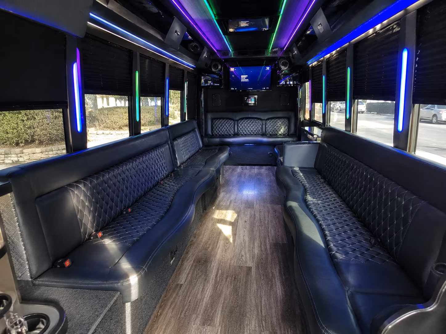 taunton 15 passenger party bus interior