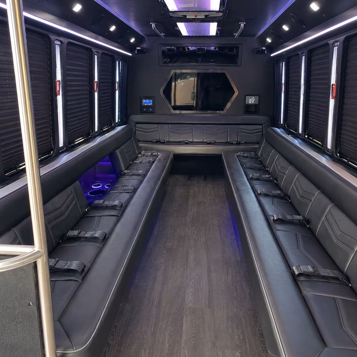 taunton 18 passenger party bus interior
