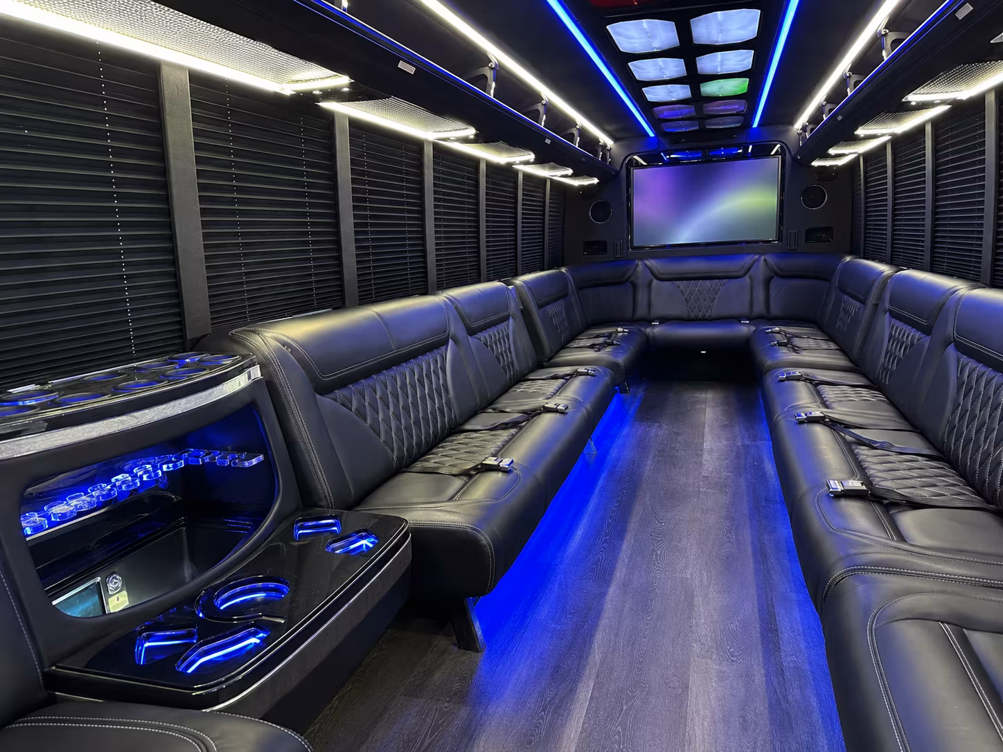 taunton 20 passenger party bus inside