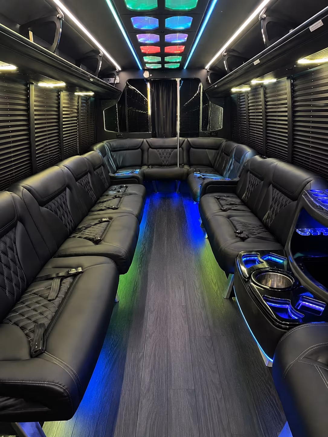 taunton 20 passenger party bus interior