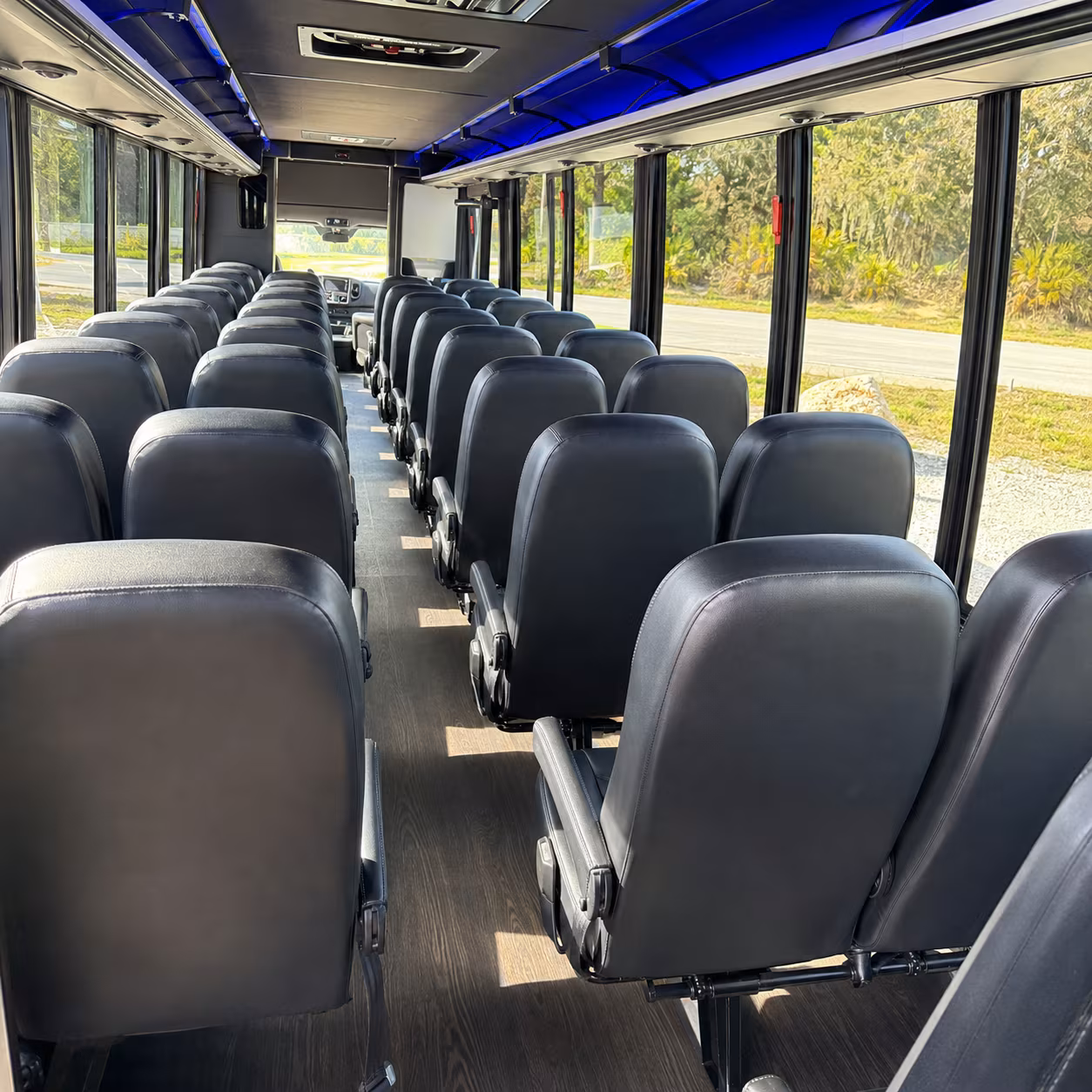 taunton 28 passenger minibus inside