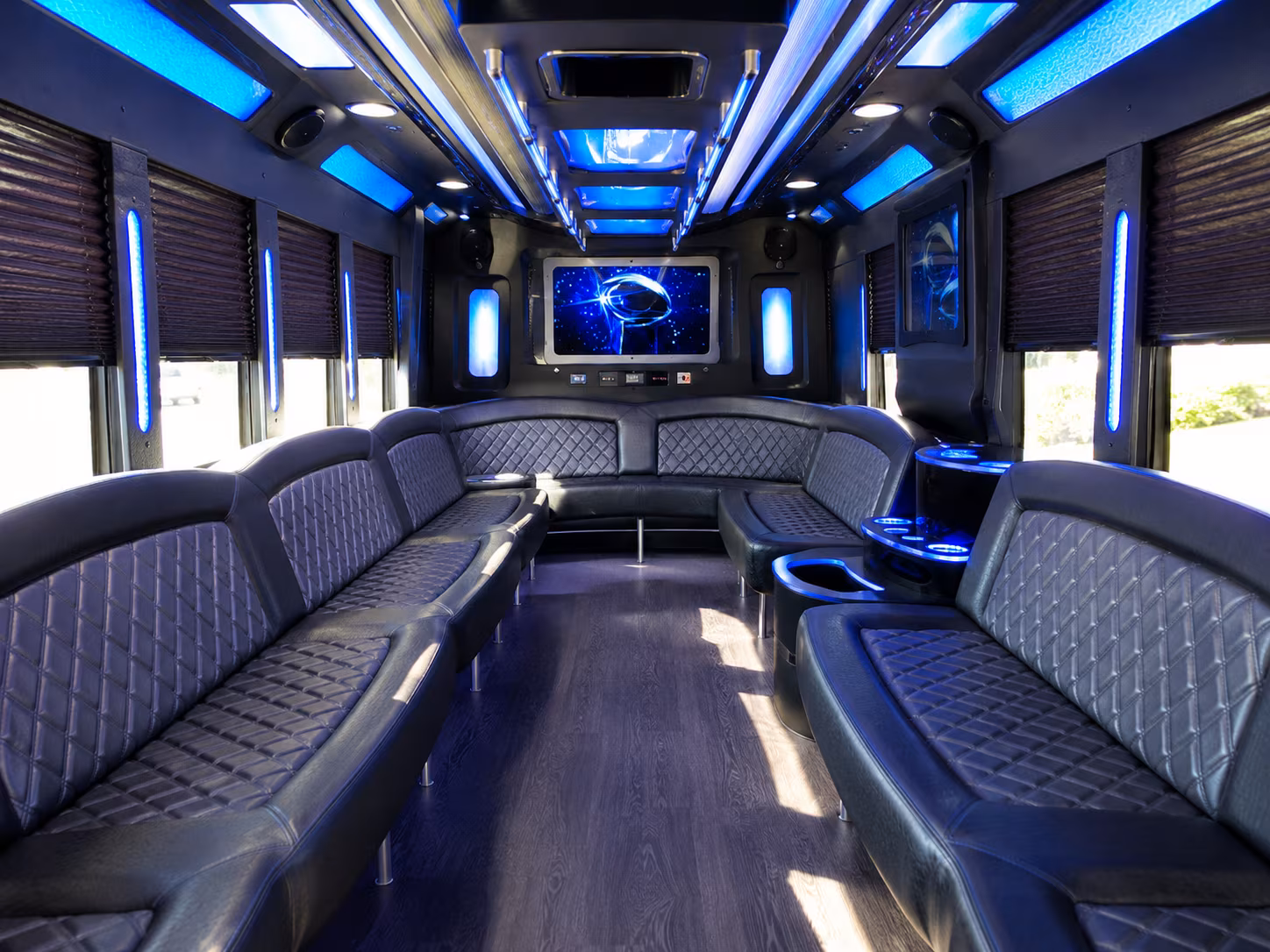 taunton 28 passenger party bus inside