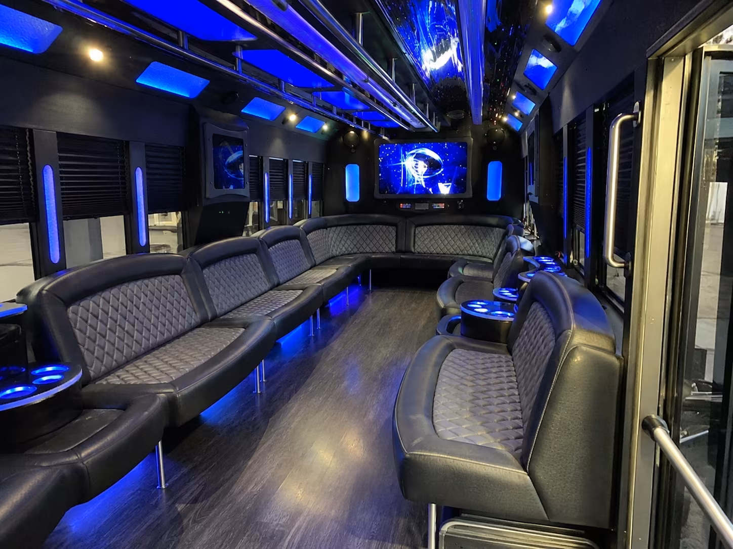 taunton 28 passenger party bus interior