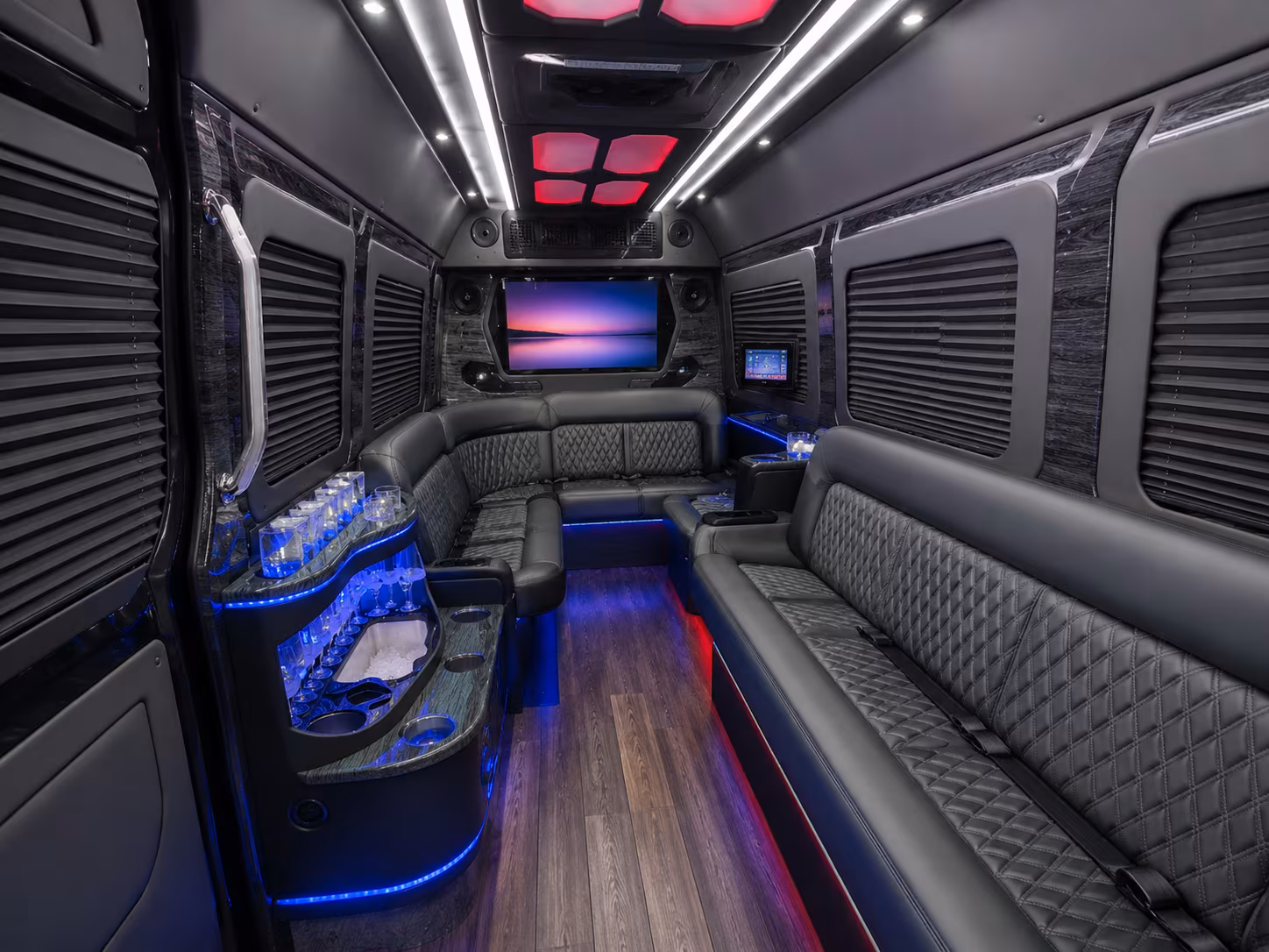 taunton 30 passenger party bus inside