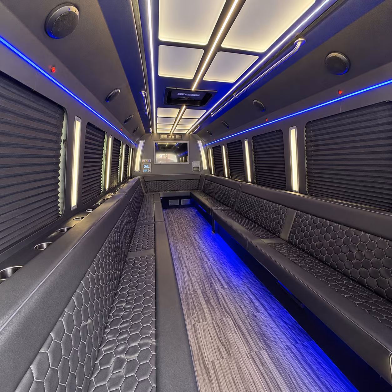 taunton 30 passenger party bus interior