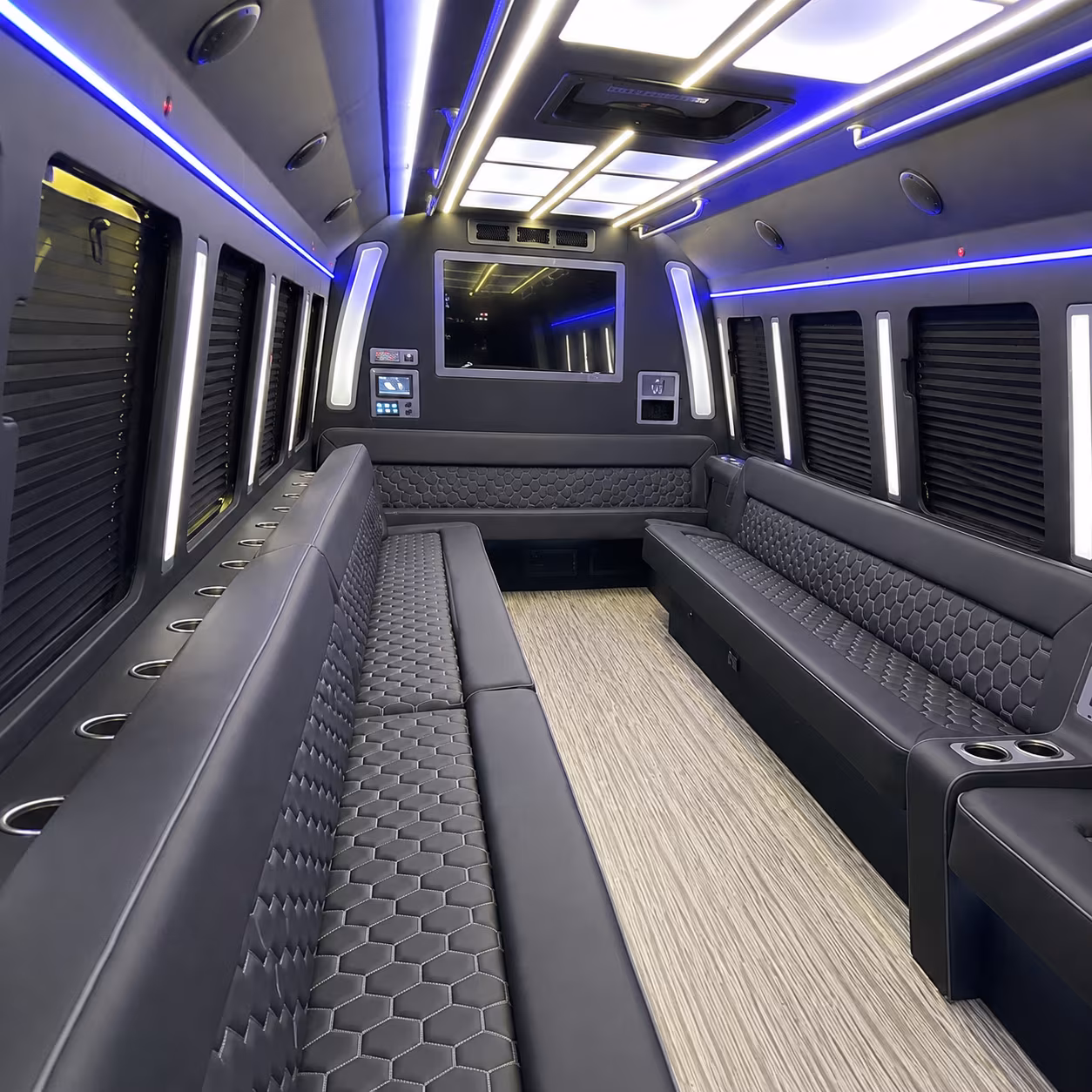taunton 40 passenger party bus inside
