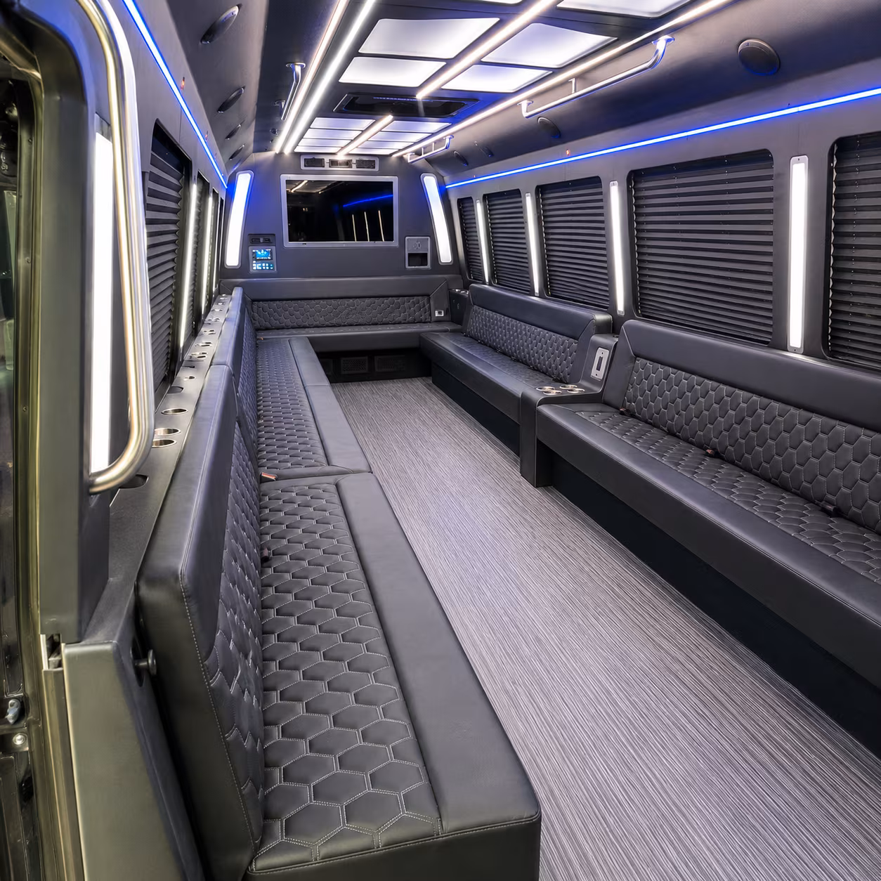 taunton 40 passenger party bus interior
