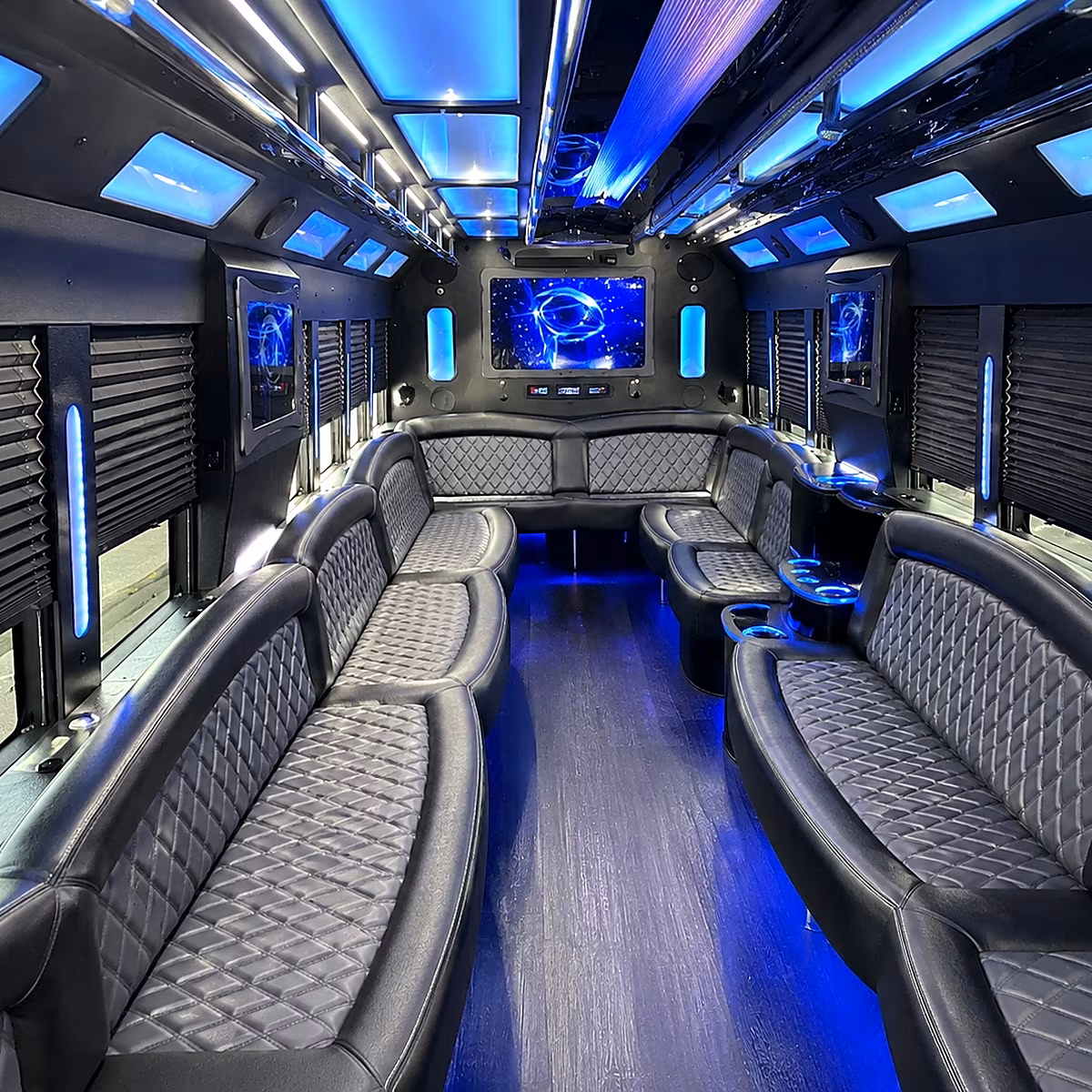 taunton 50 passenger party bus interior